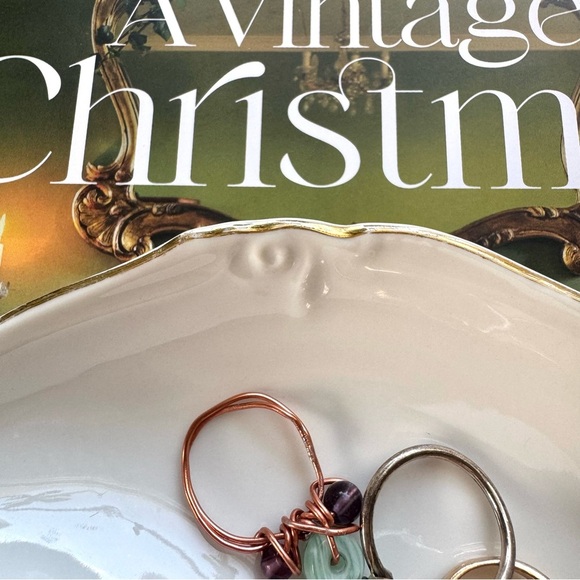 Antique Ceramic Glazed Catch-All Crescent Moon Tray - Picture 2 of 3